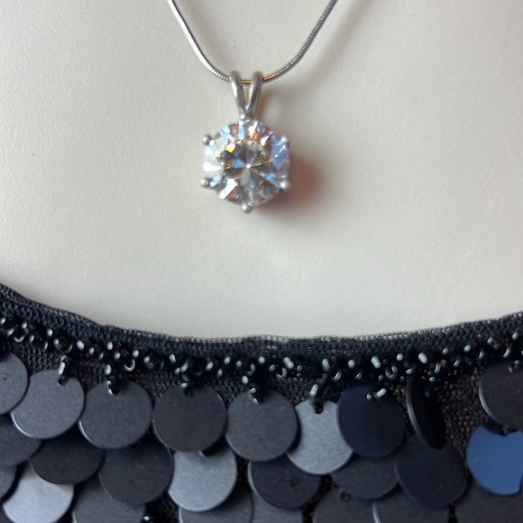 🖤SHE’S BLACK LARGE SEQUIN & BEADS ADJUSTABLE SPAGHETTI STRAP SPARKLY TOP SMALL - Picture 11 of 16